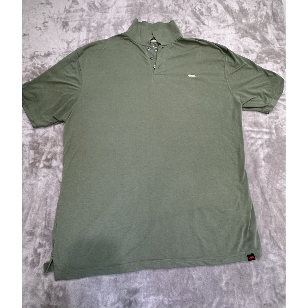 Red‎ Rhino Polo Shirt Men's Size 3XL XXL Green Short Sleeve 3 Button Embroidered